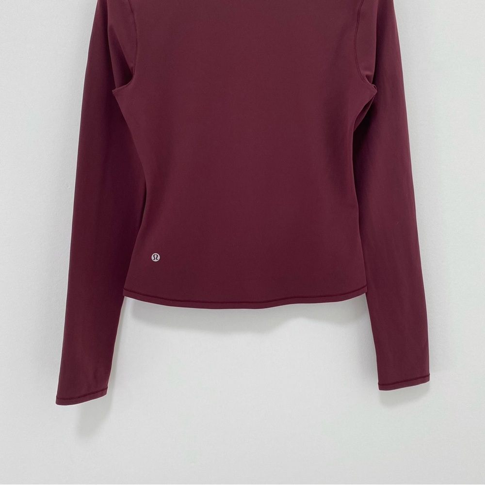 Lululemon Melodic Movement High Neck Crossover Long Sleeve in Garnet - Picture 9 of 14